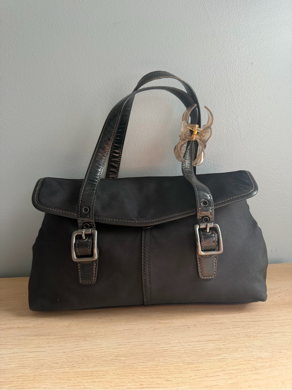 Coach Nylon Legacy Satchel in Black Shoulder Bag